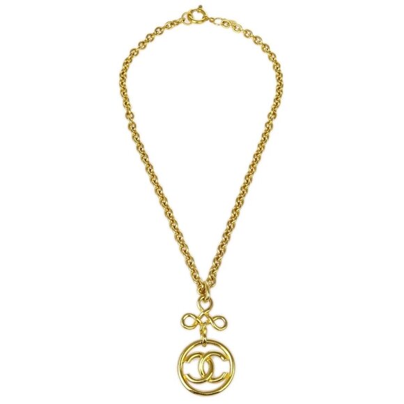 Chanel Gold Medallion Chain Pendant Necklace 93P 143661 - Picture 1 of 4